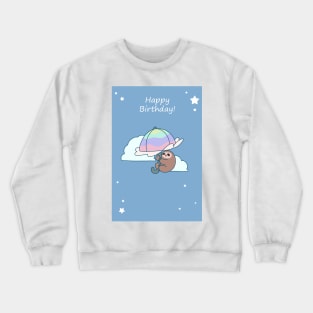 Happy Birthday Parasol Sloth Crewneck Sweatshirt